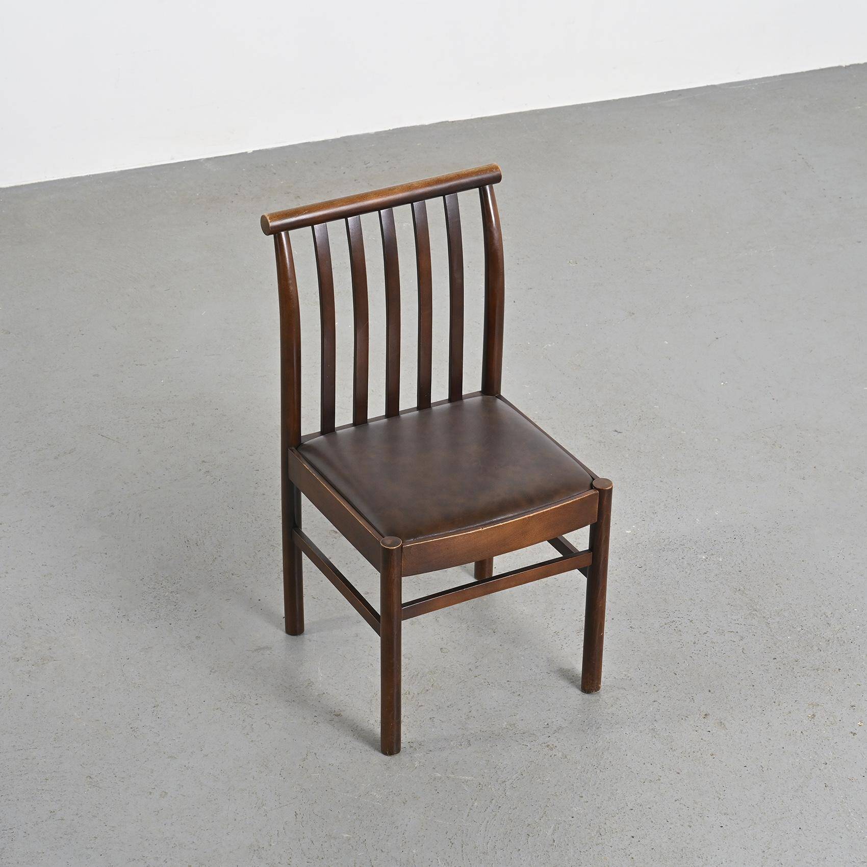 Suite of 4 chairs by Isamu Kenmochi, Akita Mokko, Japan 1970