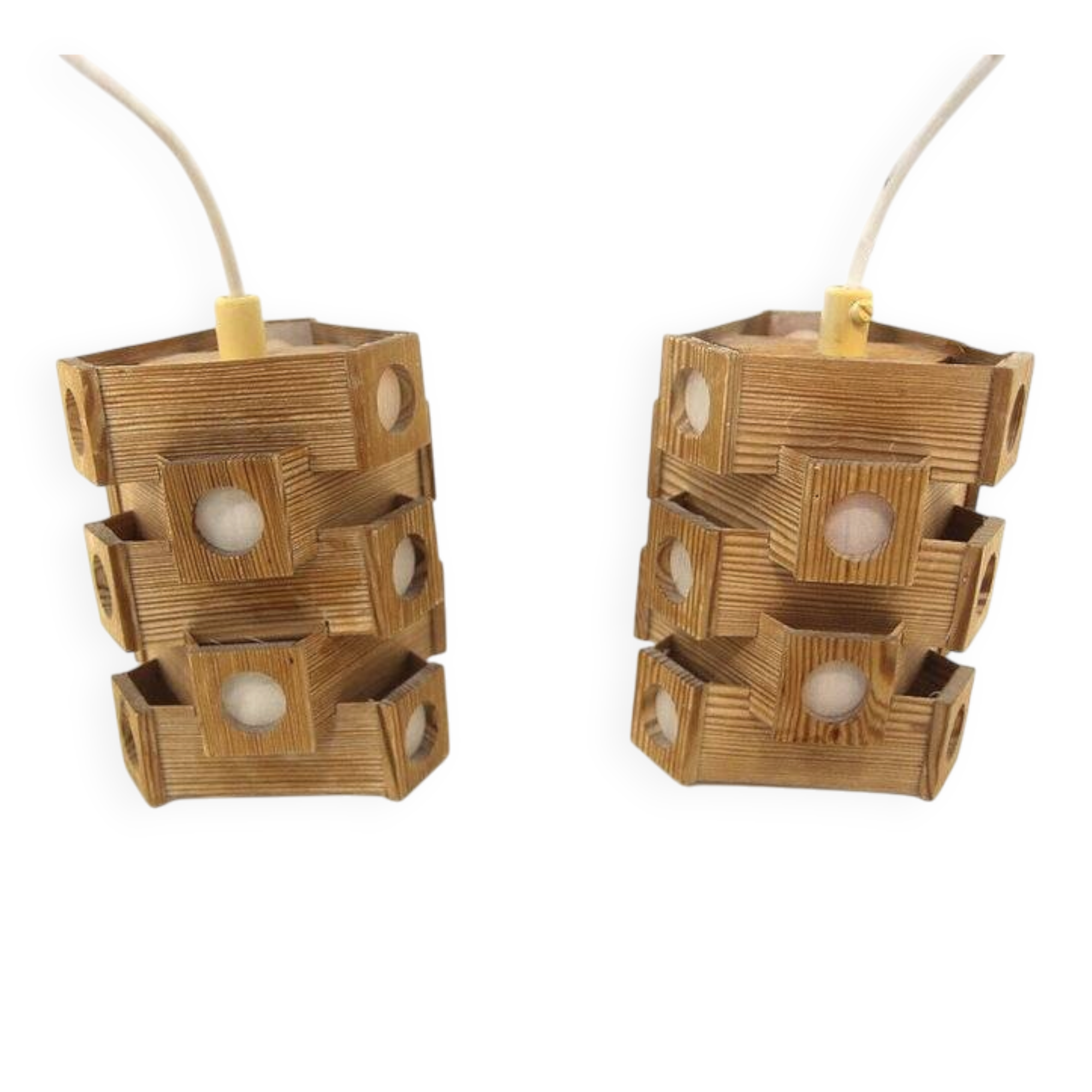 Scandinavian pine pendant light, Sweden, 1960