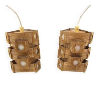 Scandinavian pine pendant light, Sweden, 1960