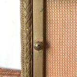 60s pink and gold Lloyd loom bedside table