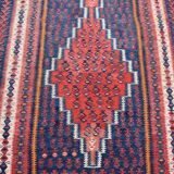 Tapis Kilim Ancien Iran Senneh : 1.27 X 2.98 Mètres