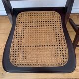 Pair of folding cane chairs