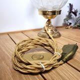 Vintage globe lamp in glass and brass