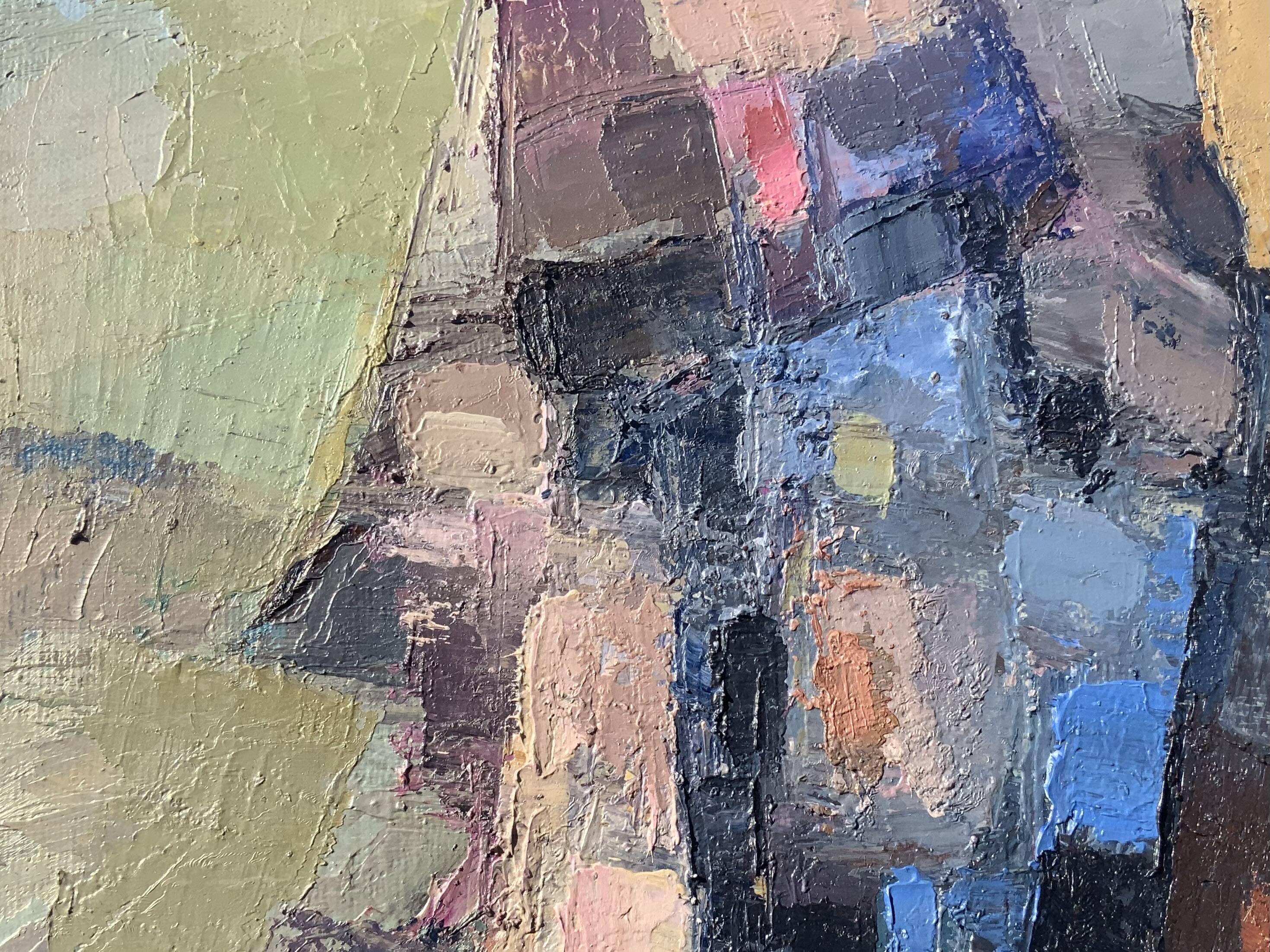 Vintage Modernist Swedish School Abstract Oil Painting