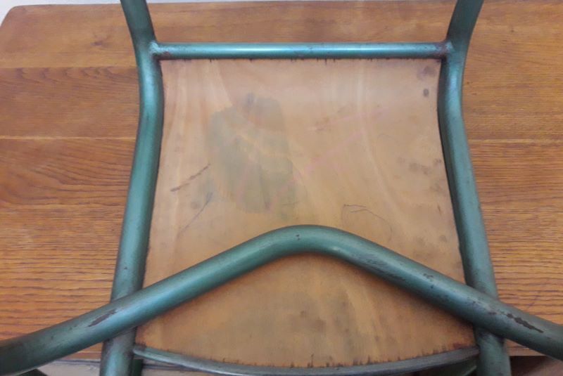 Metal and wood office chair