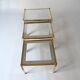 nesting tables in gold metal and mirror vintage 1970s design