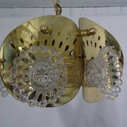 Italian Brass & Glass Ceiling Lamp, 1960s