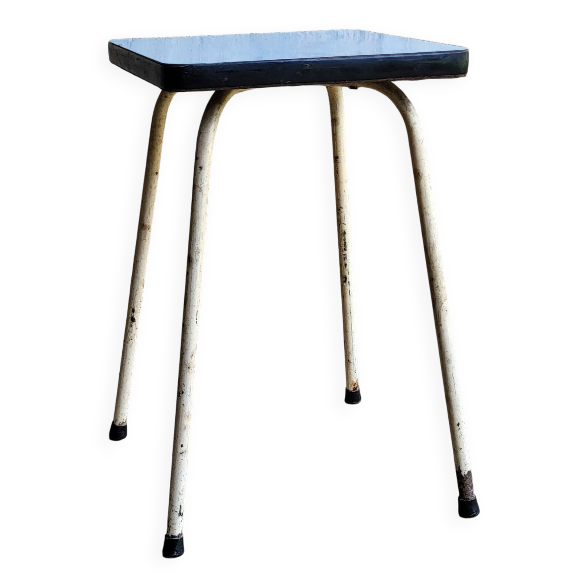 Blue Formica stool