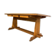 Vintage wooden table with a yellow formica top.