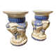 Pair of ceramic elephant stools