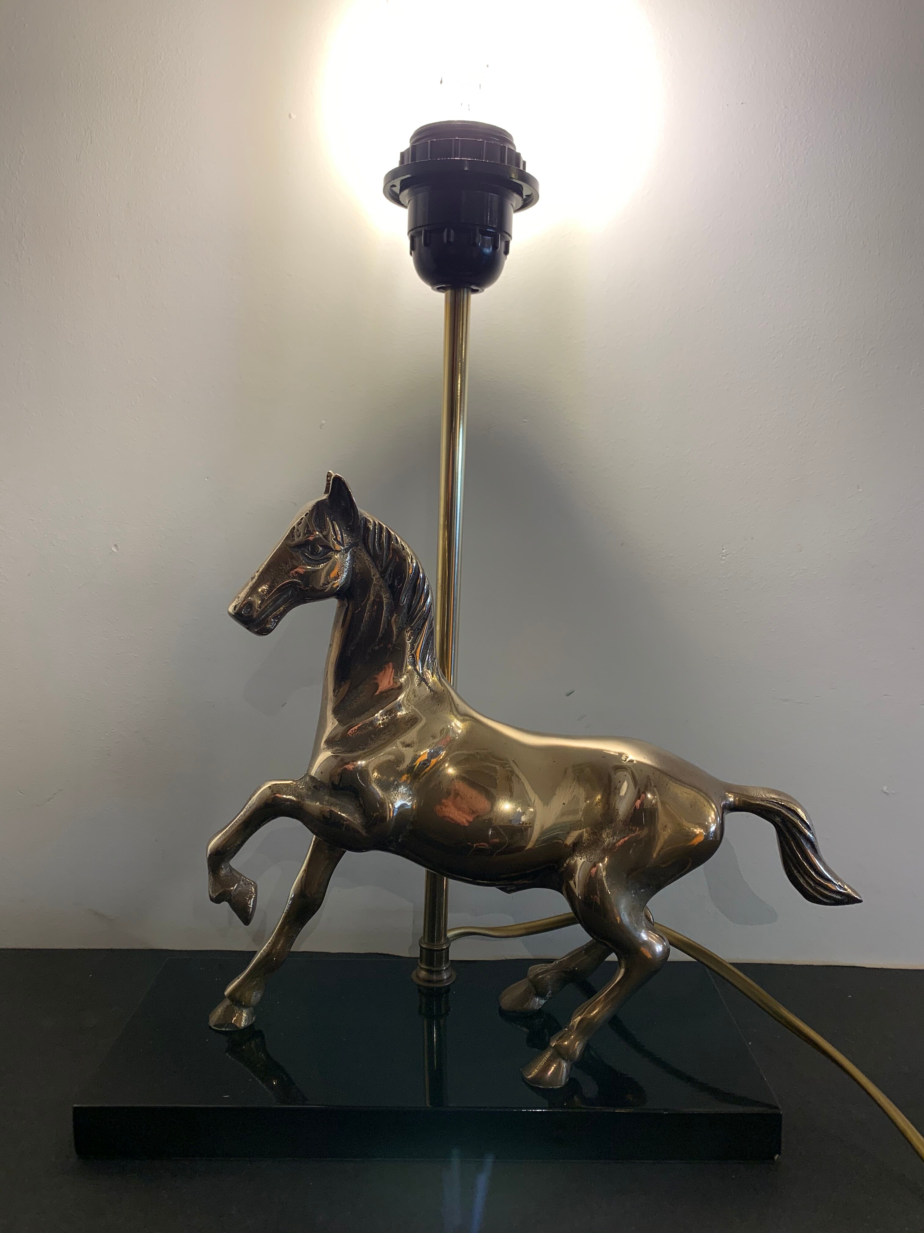 Brass horse lamp 1970