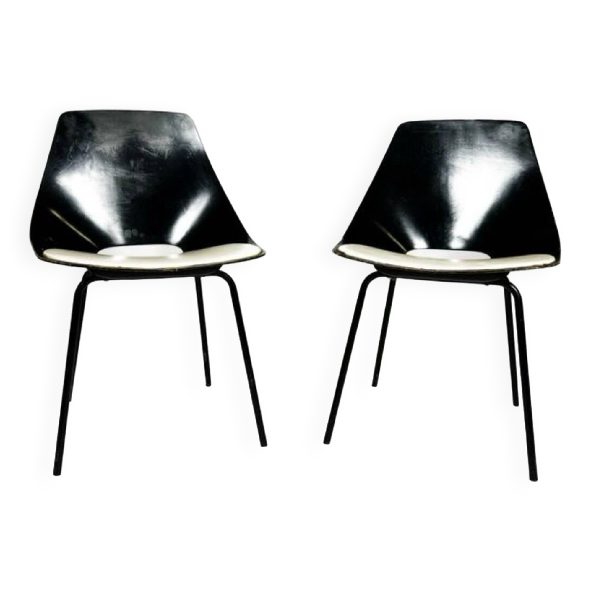 Tonneau chairs designed by Pierre Guairche for Steiner