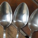 15 small silver metal spoons with rows of beads
