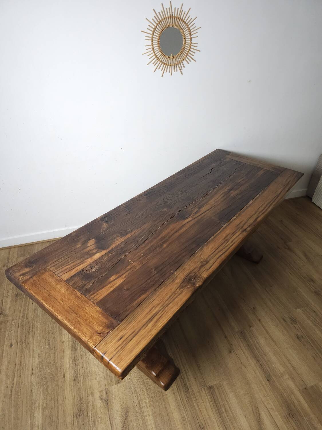 Authentic solid wood monastery table