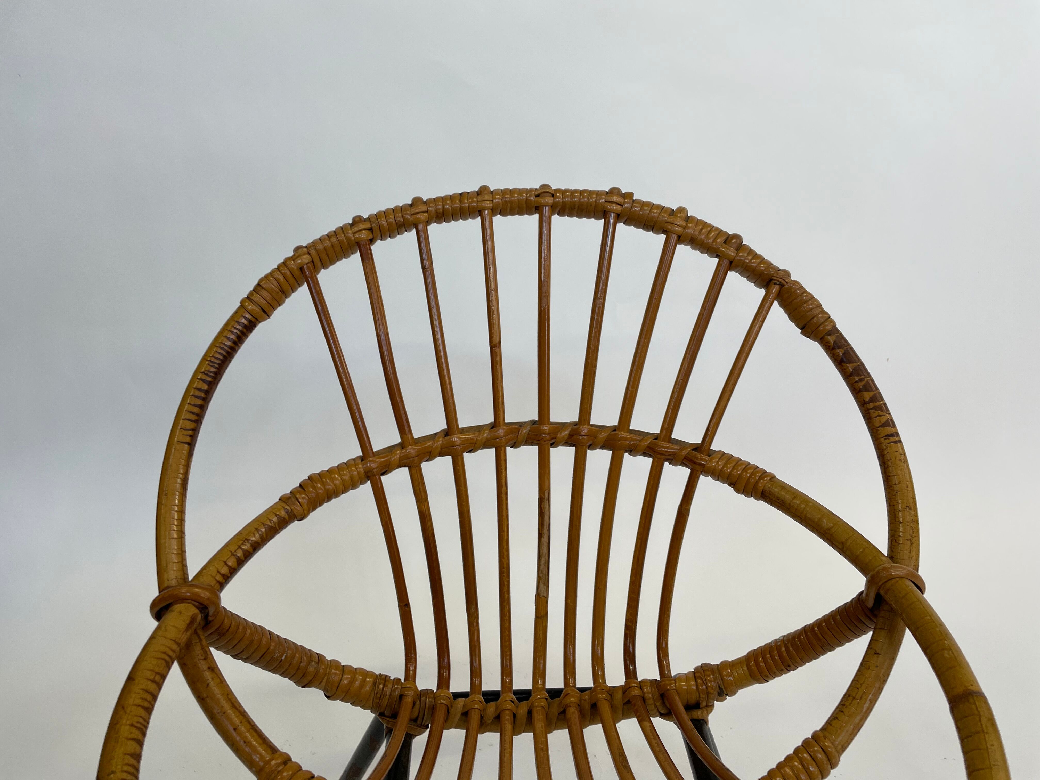 Vintage Rattan children's chair Rohe Noordwolde 1960s Design