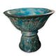 Diabolo shaped cut in blue glazed ceramic
