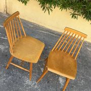 2 IKEA mid-century chairs in the style of Yngve Ekström's "Pinocchio"