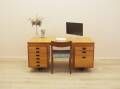 Executive desk with nine drawers and pull-out surface, teak veneer, Nipu, Denmark, 1970s