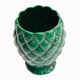 Cache pot vase barbotine forme ananas vert vintage