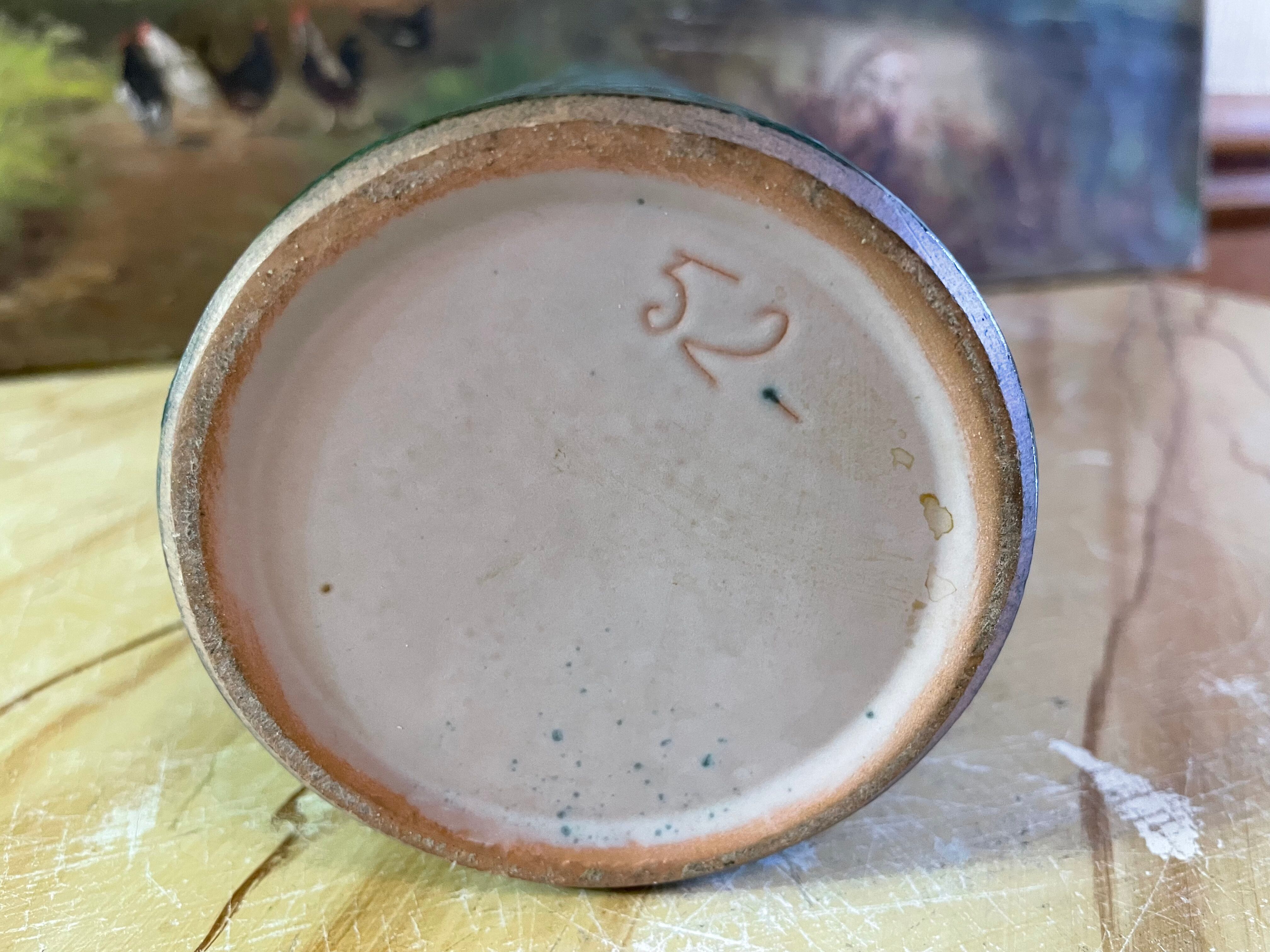 Blue ceramic pitcher