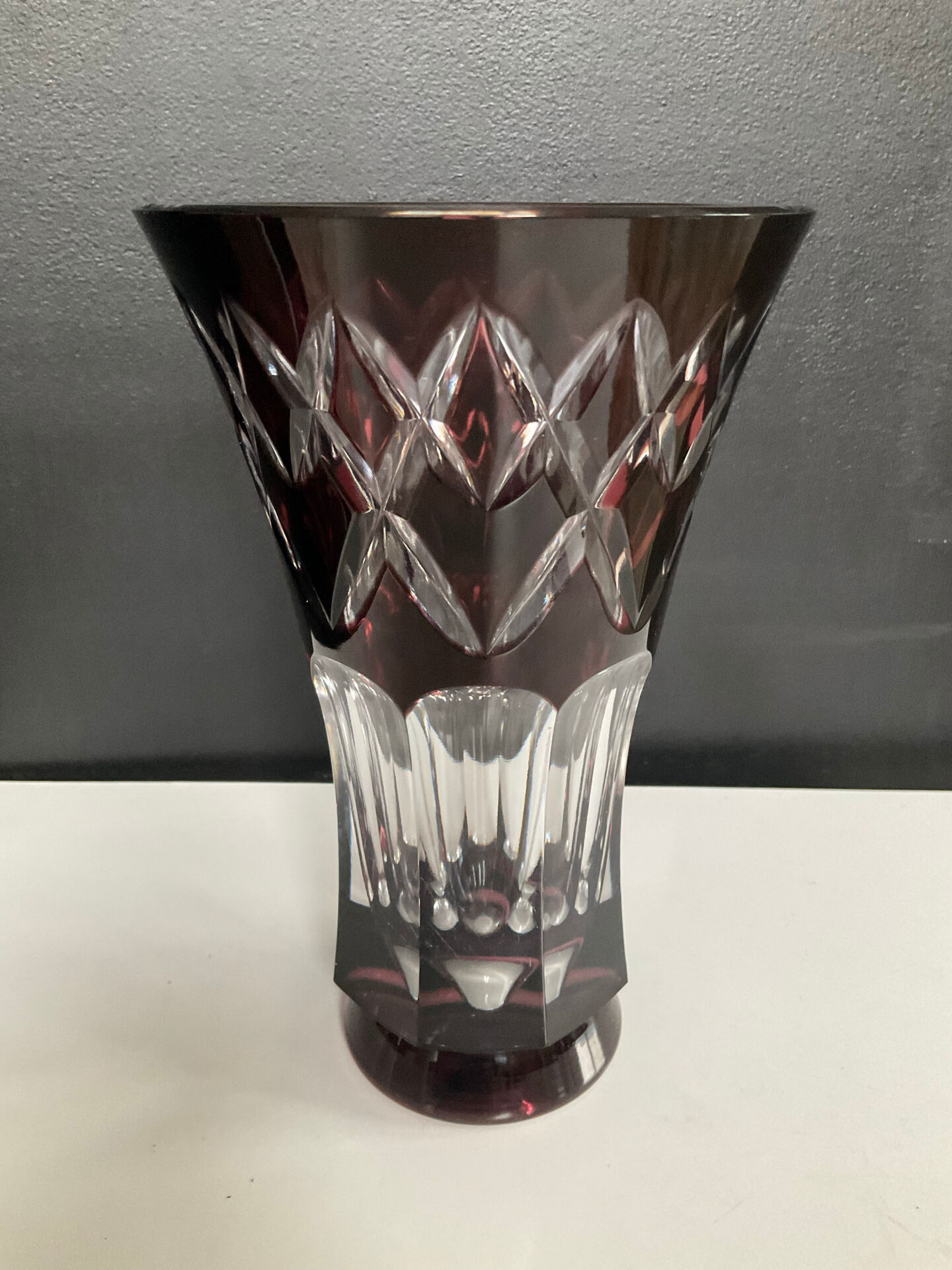 Vintage crystal vase from Val St Lambert