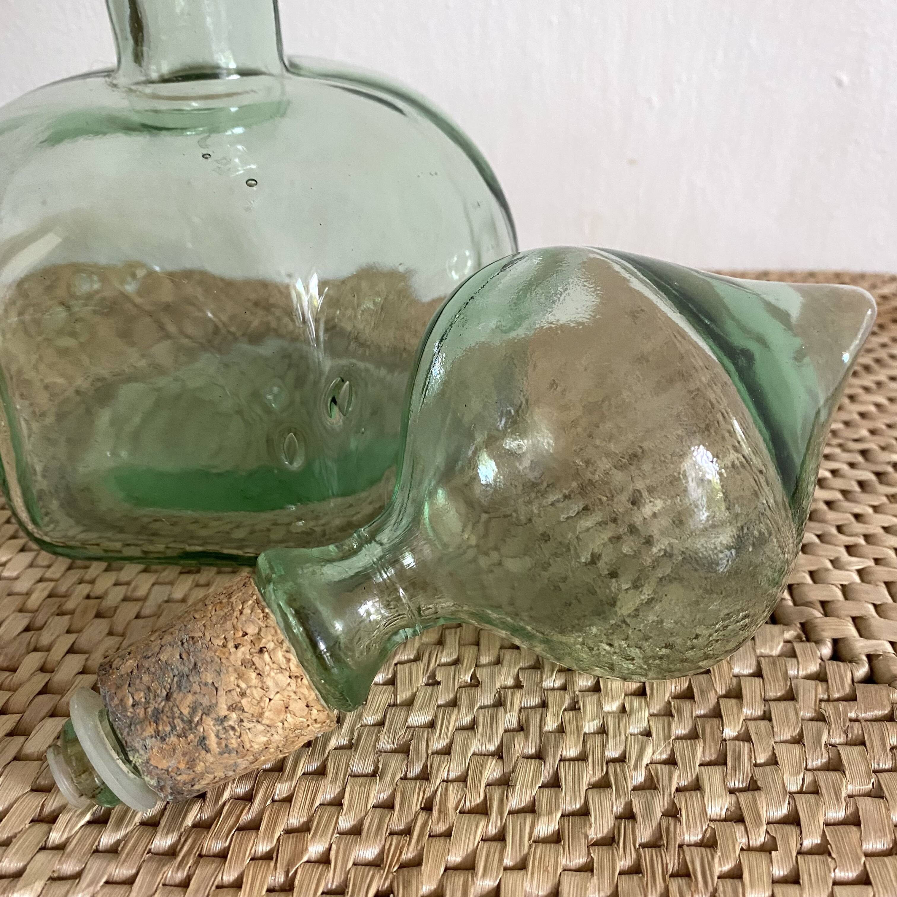 Vintage carafe in light green glass