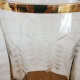 Set of 6 glasses old engraved and gilded cup