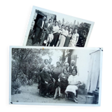 Lot de deux photographies, années 1930, portraits de famille,persanges