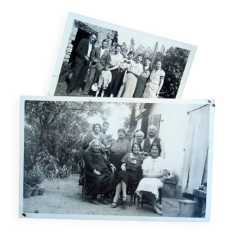 Lot de deux photographies, années 1930, portraits de famille,persanges