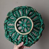 Vintage twisted artisan ceramic fruit bowl