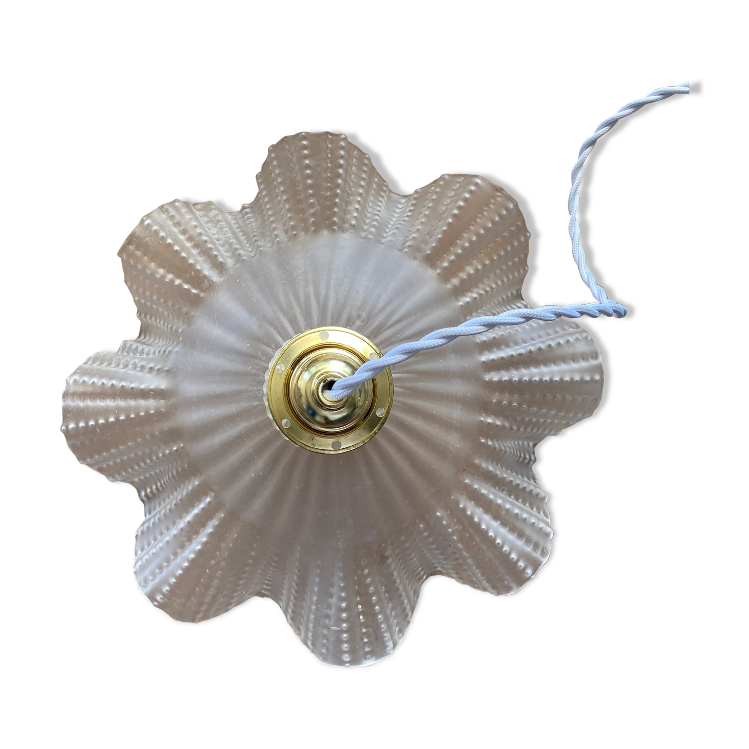 Suspension lamp opaline flower