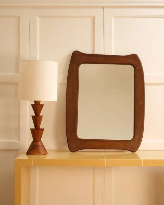 Organic wooden mirror - 1960s