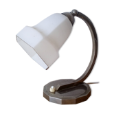 Lamp 1930 chrome and opaline, réélectrifié.