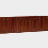 Rosewood wall mounted floating sideboard / TV cabinet / bookcase wall system unit, 1960s