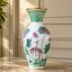 Grand vase en opaline blanche décor asiatique émaillé