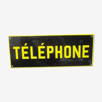 Ancienne plaque en tôle émaillée "téléphone"
