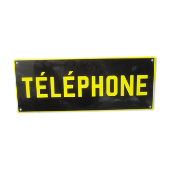 Ancienne plaque en tôle émaillée "téléphone"