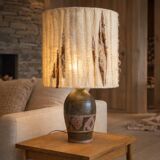 Large 60s lamp in stoneware and wool