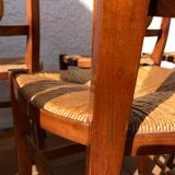 Chairs straw and wood cherry style directoire