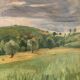 Country landscape, old oil on panel