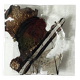 ashtray abstract painting in melted glass, around 1970