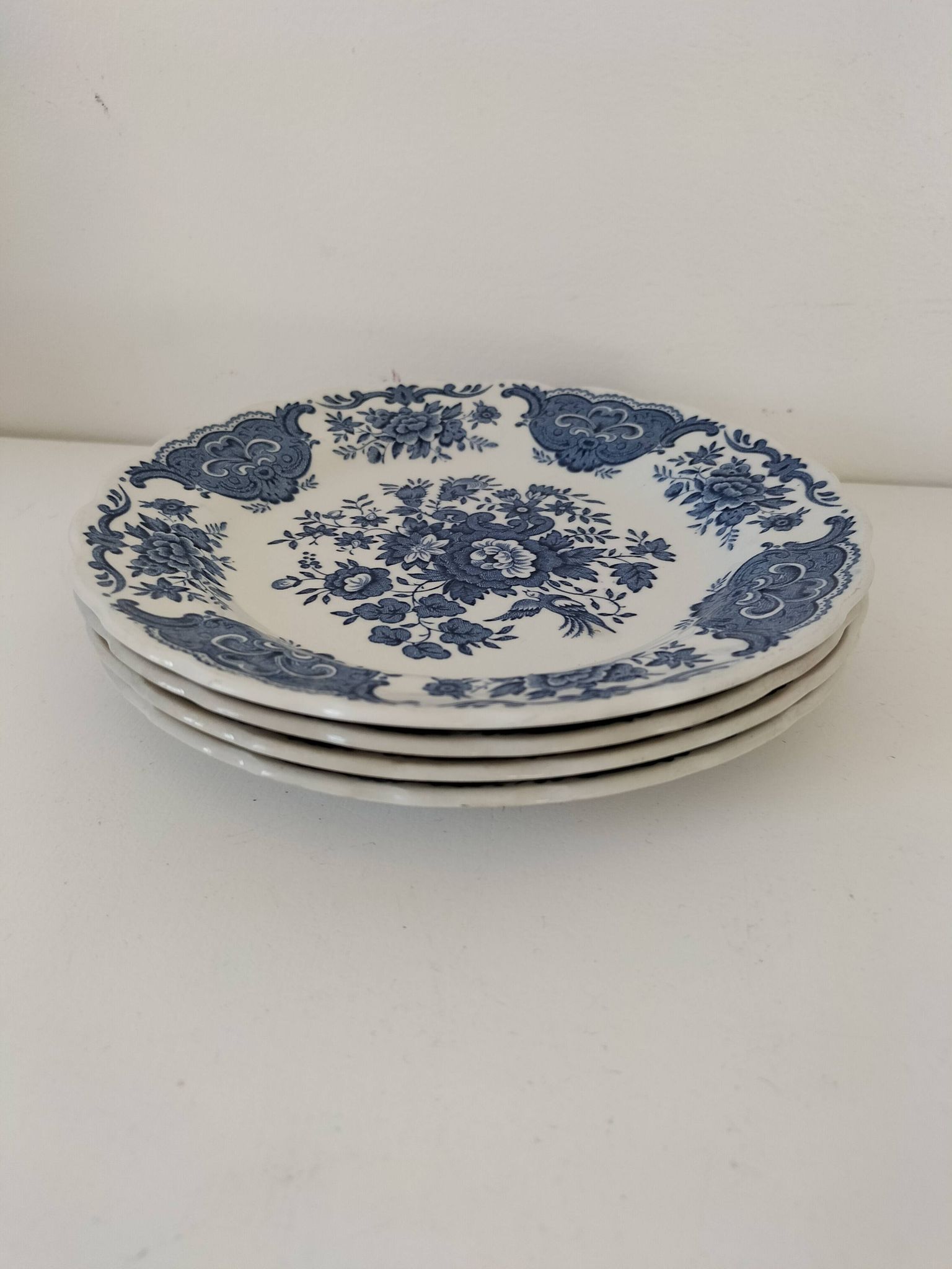 4 Ridgway Windsor Blue English Dessert Plates – Staffordshire