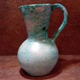 Turquoise ceramic pitcher vase