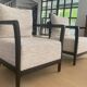 Pair of Be Bop armchairs – Specchio Nature fabric – excellent condition