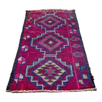 Tapis Herki traditionnel kurde vintage, 140 x 85 cm