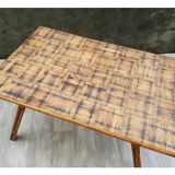 Rotin and bamboo dining table, 1960s