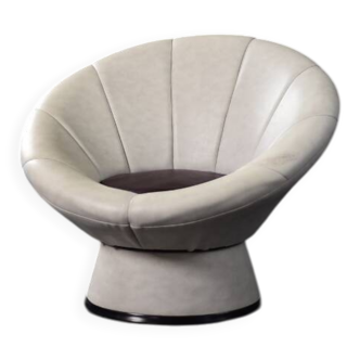 Fauteuil pivotant italien vintage moderne de style Space Age, milieu du XXe siècle, années 1970