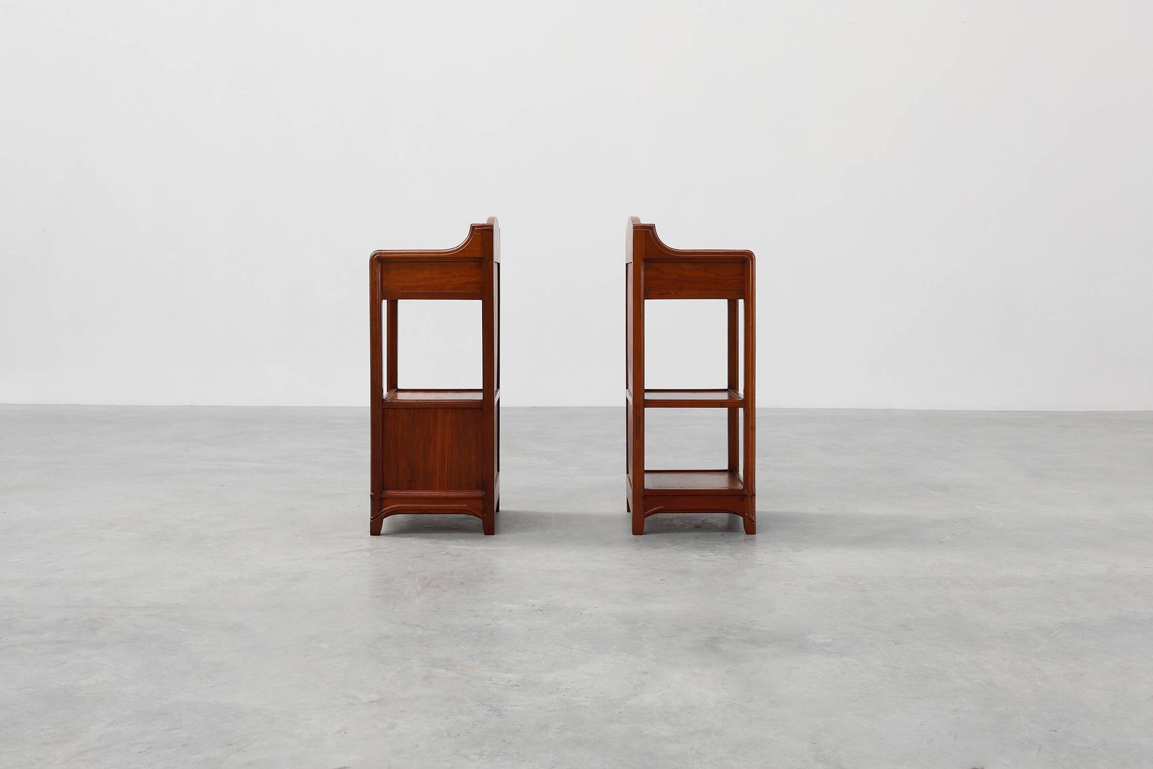 Pair Art Nouveau Nightstands with marble top by Paul Alexandre Dumas, Franc