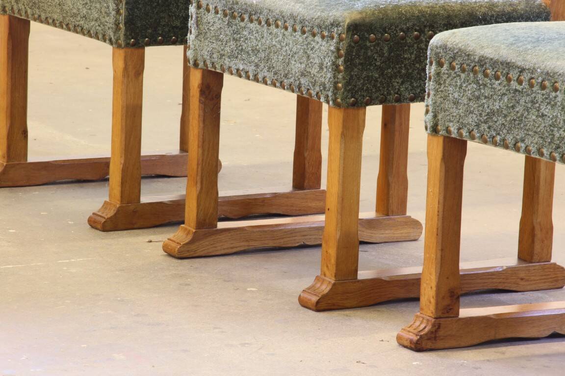 Vintage 1950s signature, solid oak dining throne chairs, Danish craftsmanship