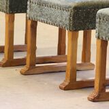 Vintage 1950s signature, solid oak dining throne chairs, Danish craftsmanship